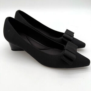 Vivaia Titli Bow Old Money Office Knit Timeless Comfort Ebony Heels NWB 9